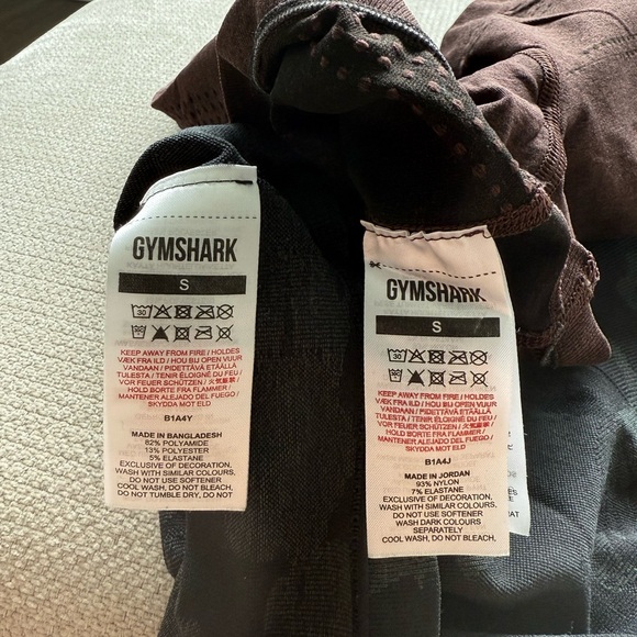 Women's Gymshark Seamless Shorts Set - Black Camo and Brown - Picture 3 of 4